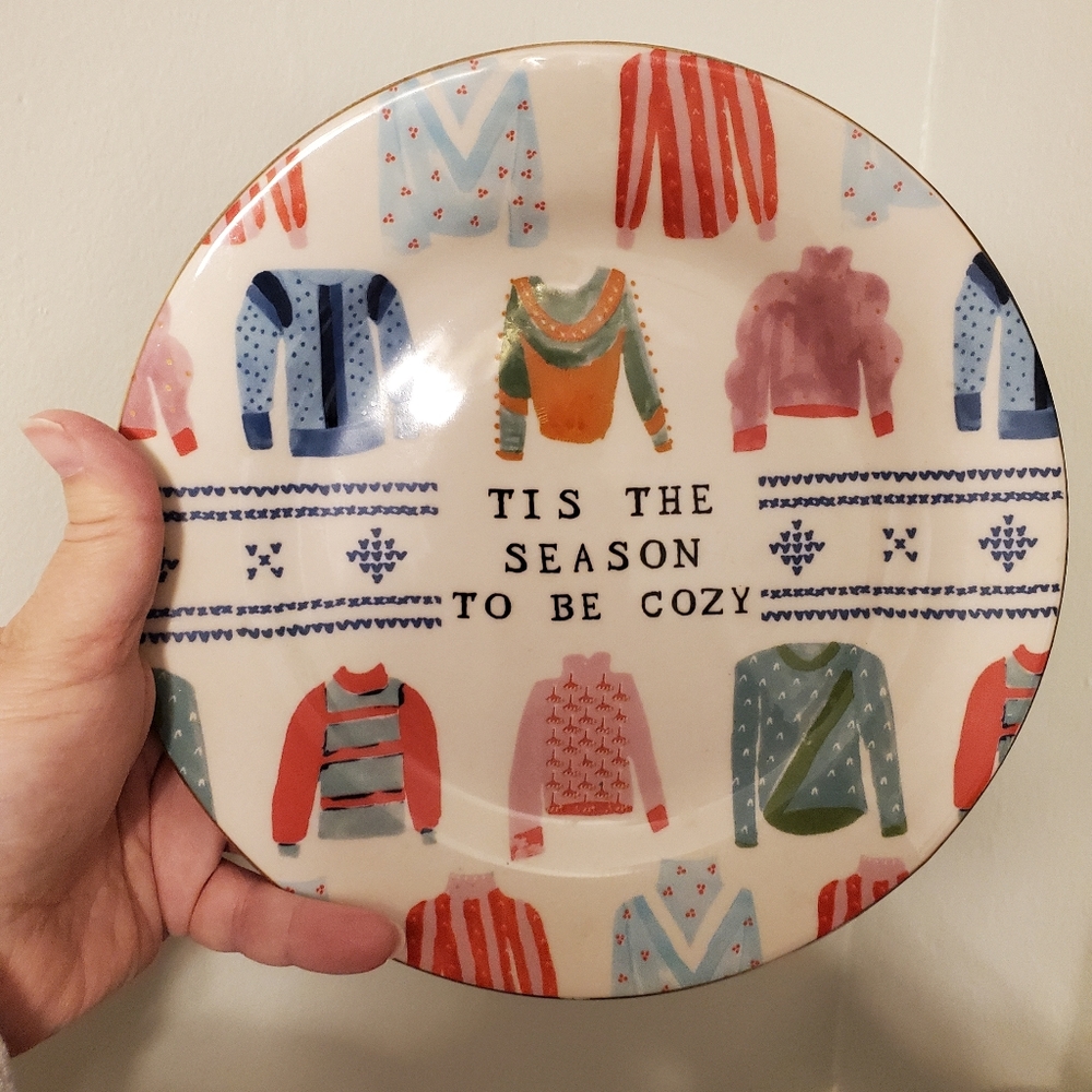 Mr. Boddington’s Studio “Tis the Season to be Cozy” plate by Anthropologie